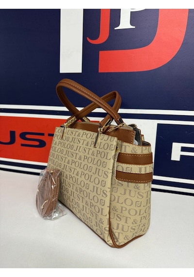 Just Polo Kadın Kum Taba Monogram El Ve Omuz Çantası Yeni Sezon 2201mh Kum - Taba