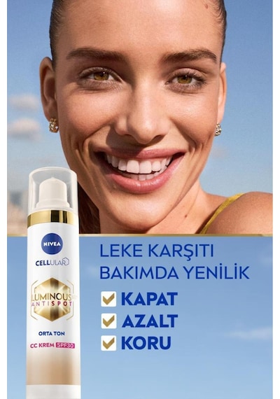 Luminous630 Koyu Leke Karşıtı Cc Yüz Kremi 40ml, Spf30 Güneş Koruyucu, Hyaluronik Asit, Orta Ton Krem