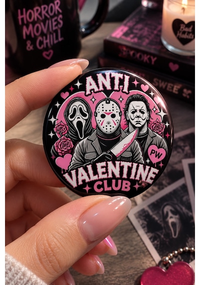 Halloween Korku Temalı 58mm 4'lü Rozet Seti Scream Michael Myers Çanta Mont Ceket Rozeti Çok Renkli