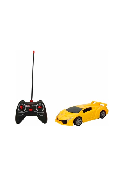 1:18 Şarjlı Uzaktan Kumandalı Spor Araba - Full Fonksiyon Usb Kablolu Oyuncak Araba 20 Cm Sarı