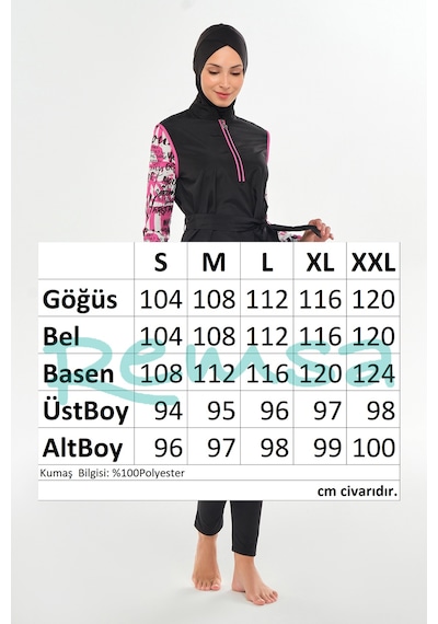 Maresiva Tam Kapalı Tesettür Mayo 2307 Siyah Siyah