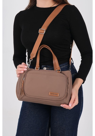 Silver Polo Sp1227 Kadın Omuz Çantası Saten Kahve-taba