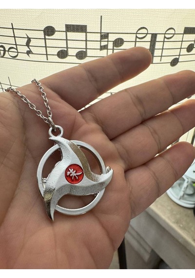 Naruto Sharingan Cosplay Kolye Kırmızı Mineli 60 Cm Zincirli Unisex Anime Takı Çok renkli