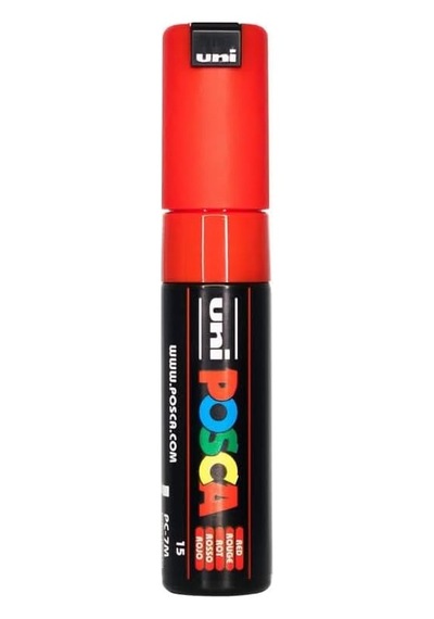 Posca Uni-ball 181321 Marker Uni Geniş Yuvarlak Uçlu, Kırmızı Genel