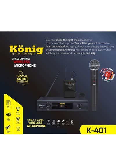 König K-401y Tek Yaka Uhf Telsiz Mikrofon