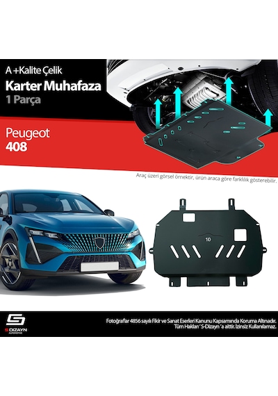 S-dizayn Peugeot 408 Çelik Karter Muhafaza Koruma 2023 Üzeri A+ Kalite
