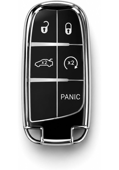 Autohan Keys Lüks Egea Cross 500x 500l Uyumlu Nano Anahtar Kılıfı, 5 Butonlu Siyah - Gümüş