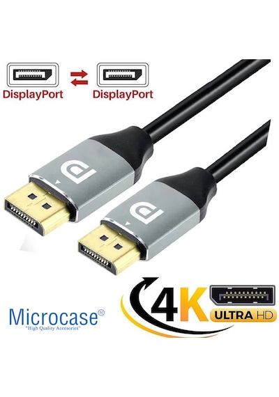 Microcase 8k 240hz Alüminyum Başlık Displayport To Displayport Kablo 5 Metre - Al5081