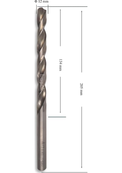 Mte 12 Mm Uzun Metal Matkap Ucu Hss Dın 340
