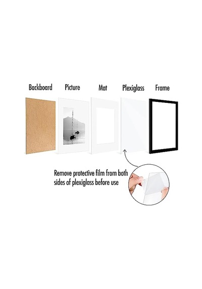 12 X 16 Resim Çerçevesi Seti 5 İnç Siyah - Mat İle 8,5 X 11 Resim Çerçevesi Veya 12x16 Çerçeve Olarak Kullanın -