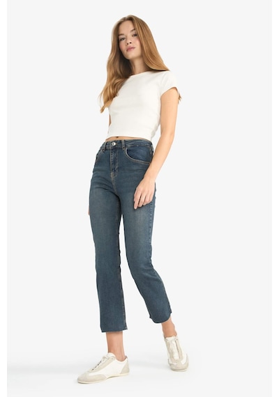 Defacto Crop Flare Fit Düşük Bel Bilek Boy Jean Yıkamalı Pantolon G2217ax25wnnm34 Mavi