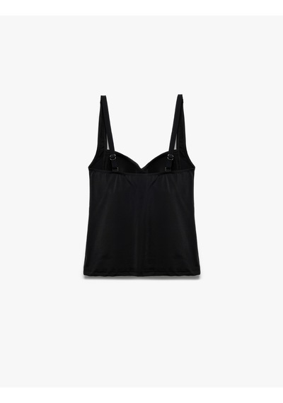 Koton Korse Detaylı Drape Detaylı Askılı Bikini Tankini Üst Siyah 5sak10189mm Siyah