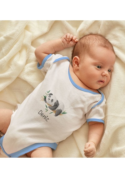 Bk Gift Bk Kids Kişiye Özel Mavi Bebek Body Zıbın - Model 158