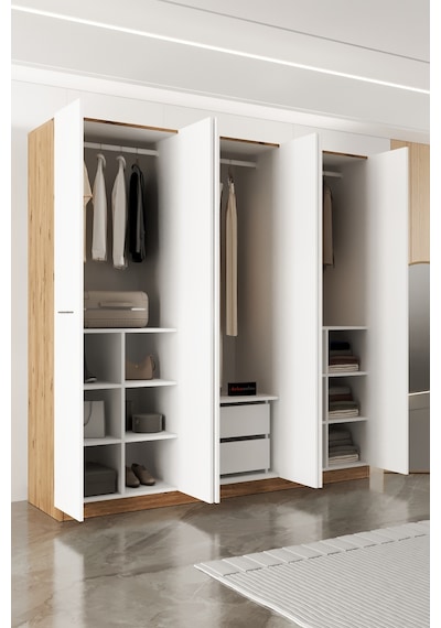 Aeka Ae-2191 Hisar Aynalı 6 Kapaklı Çok Bölmeli Askılı Ve Raflı Geniş Hacimli Gardırop 210x210 Cm Atlantik Çam - Beyaz Aeka Ae-2191 Hisar Aynalı 6 Kapaklı Çok Bölmeli Askılı Ve Raflı Geniş Hacimli Gardırop 210x210 Cm Atlantik Çam - Beyaz