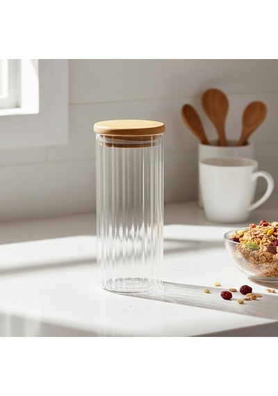 Linie Serisi Bambu Kapaklı Borosilikat Cam Kavanoz - 350 Ml Çizgili Vakumlu Baharatlık, Çay Ve Kahve Saklama Kabı Çok Renkli Linie Serisi Bambu Kapaklı Borosilikat Cam Kavanoz - 350 Ml Çizgili Vakumlu Baharatlık, Çay Ve Kahve Saklama Kabı Çok Renkli