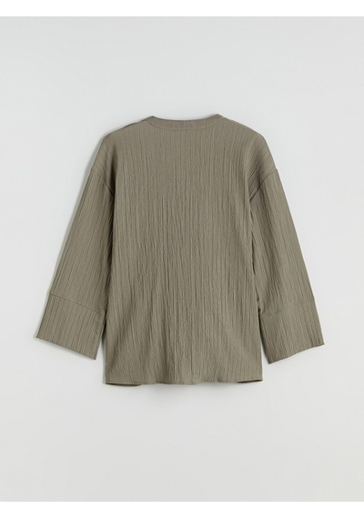 Lcw Modest Haki Kruvaze Yaka Dokulu Oversize Kadın Kimono