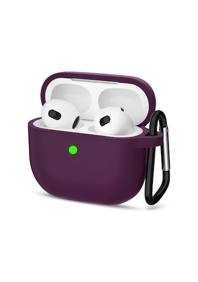 Airpods 3. Nesil İle Uyumlu Premium Lansman Serisi Kadife İç Astarlı Darbe Emici Silikon Kılıf Mor