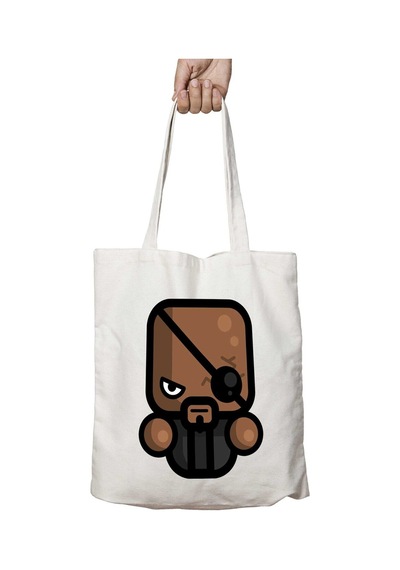 Art Hediye Simpler Colonel Nick Fury Shıeld Avengers İki Tarafı Kalıcı Baskılı Yıkanabilir Çanta Çok Renkli