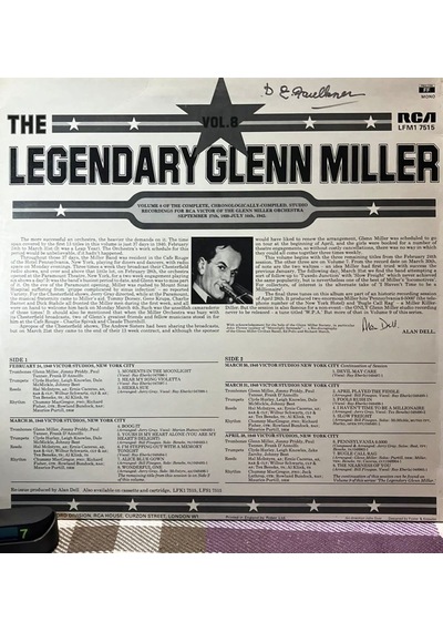 Glenn Miller And His Orchestra - The Legendary Glenn Miller Vol. 8 12" Vinyl Lp, Rca