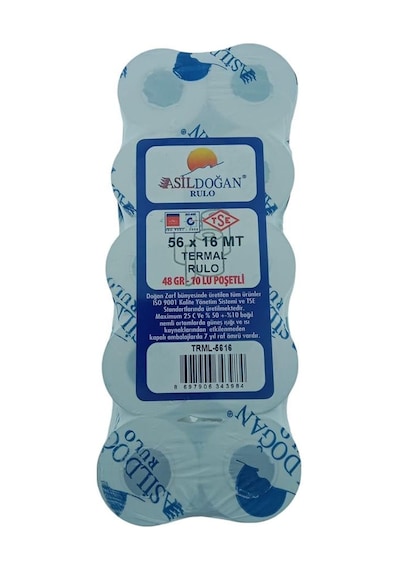 Asildoğan Yazarkasa Rulosu 56x16 Termal Pos Tse Belgeli 10 Rulo
