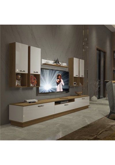Decoraktiv Trendstyle 8da Mdf Tv Ünitesi Tv Sehpası - Pera Beyaz Meşe - Beyaz