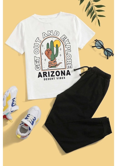 Uyguntarz Çocuk Arizona Alt - Üst Eşofman Takımı Beyaz