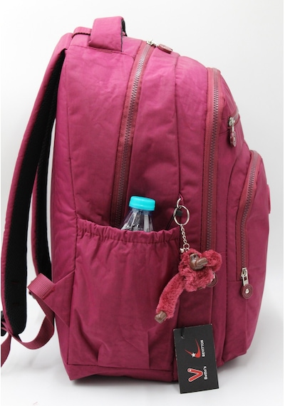 Suya Dayanıklı Krinkıl Kumaş Bordo Unisex Okul Çantası 18