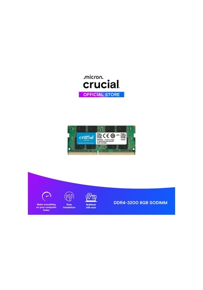 Crucıal Ct8g4sfra32a, 8gb, 3200mhz, Ddr4, Cl22, 1.2v, Sodımm, Notebook Ram By Micron
