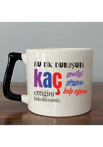 Bu Dik Duruşun Baskılı Kadınlar Günü Siyah Kulplu D Kupa