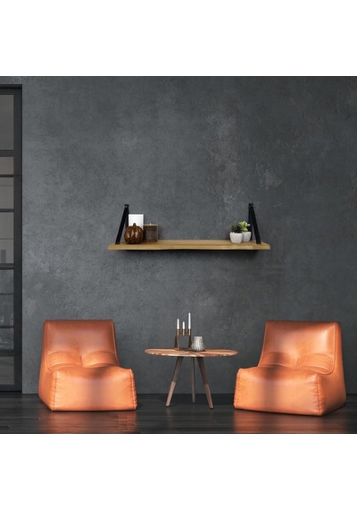 Duvar Rafı, Dekoratif Duvar Rafı, Masif Kayın Modern Duvar Rafı - 80 Cm Diğer