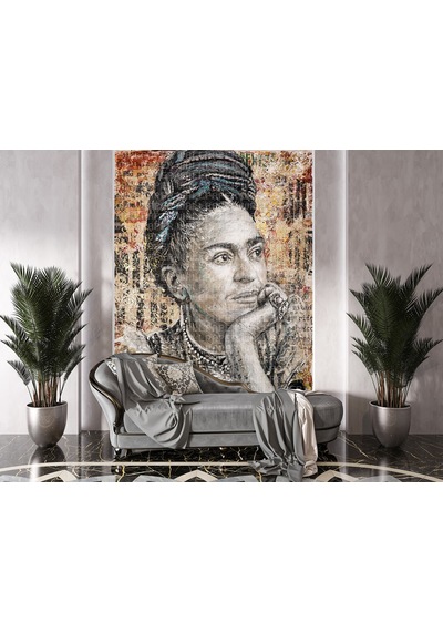 Frida Kahlo İllüstrasyon Poster Duvar Kağıdı Renkli