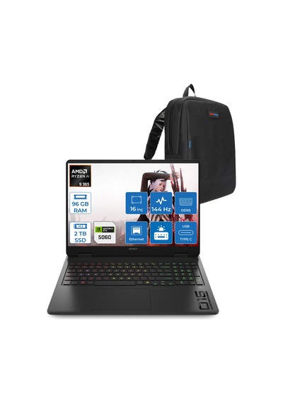 HP Omen 16-AP0020NT C12CPEAF45 Ryzen AI 9 365 96 GB 2 TB SSD 8 GB RTX5060 16" Free Dos Dizüstü Bilgisayar + Çanta