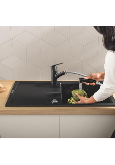 Grohe Start 303072431 90 Dönüş Açısı Spiralli Eviye Bataryası Mat Siyah
