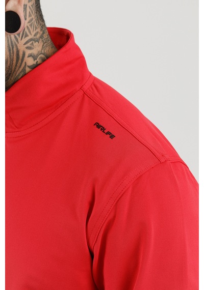 Airlife Sportswear Tam Boy Fermuarlı Erkek Dik Yakalı Eşofman Takımı Kırmızı Red