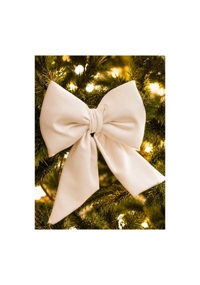 Mini Boy Beyaz Kumaş Fiyonk Yılbaşı Çam Ağacı Süsü Dekoratif Kurdele Noel Ve Yeni Yıl Süsü 16 Cm Beyaz - 918586479