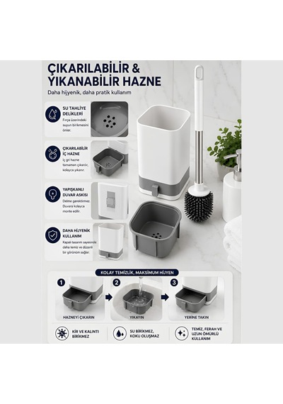Lexroo Silikon Tuvalet Fırçası Çok Renkli