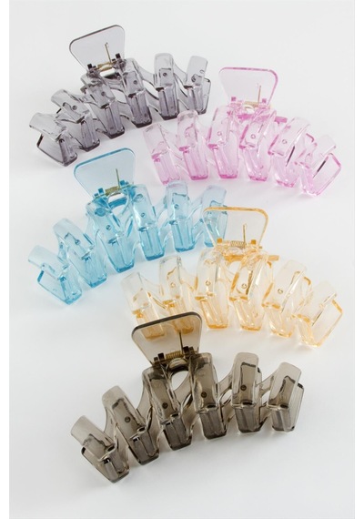 Zikzak Şeffaf Renkli Mandal Toka 11 Cm