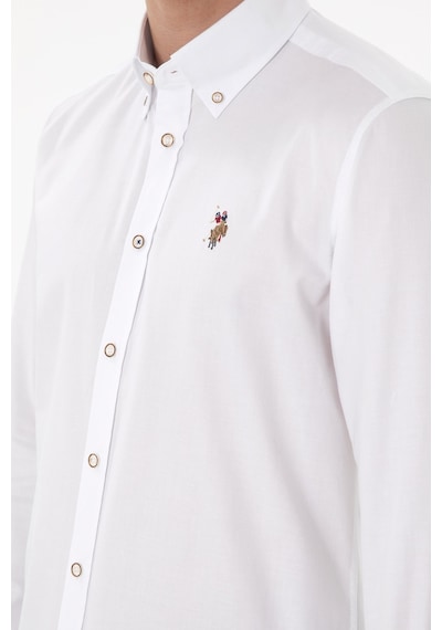 U.S. Polo Assn. U.s. Polo Assn. Pamuk Uzun Kol Slim Fit Gömlek 2082904 Beyaz