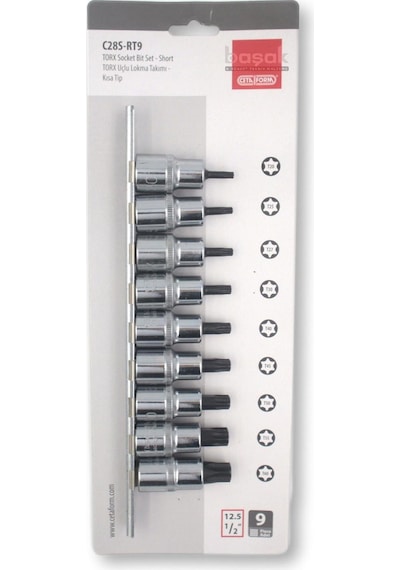 Ceta Form C28S-RT9 9 Parça 1/2” TORX Uçlu Lokma Takımı  T20-T60