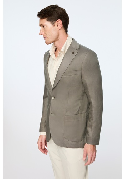 Morven Erkek Nefti Dokuma Trend Düz Slim Fit Mono Yaka Ceket 26ys002004708 Nefti