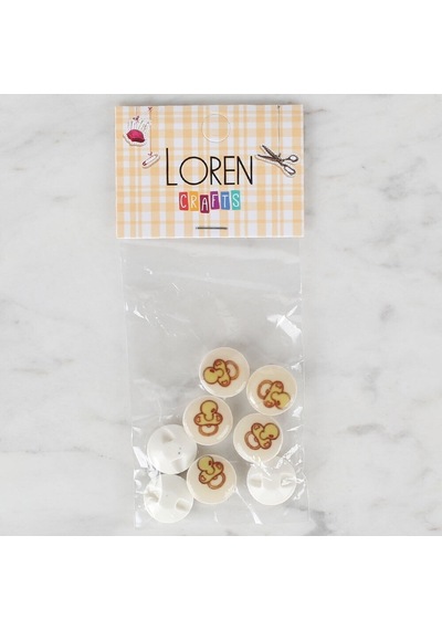Loren Crafts 8 Li Krem Emzik Düğme - 674