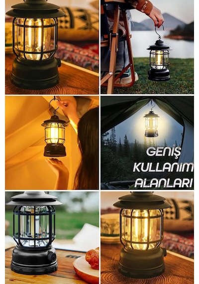 Led Şarjlı Kamp Lambası Işık Dimmer Ayarlı Askılı Portatif Işıldak El Feneri Gece Lamba Kırmızı Pr20 Kırmızı