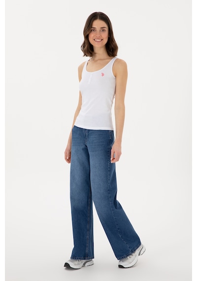 U.S. Polo Assn. Kadın Beyaz Kolsuz Bisiklet Yaka Basic Tişört 50300895-VR013 U.S. Polo Assn. Kadın Beyaz Kolsuz Bisiklet Yaka Basic Tişört 50300895-VR013