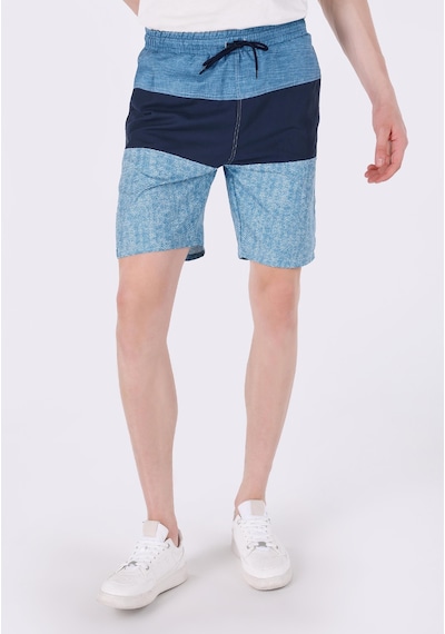 Colin's Colins Slim Fit Baskılı Erkek Mavi Deniz Şortu Cl1064121 Q1.v2 Ble Mavi