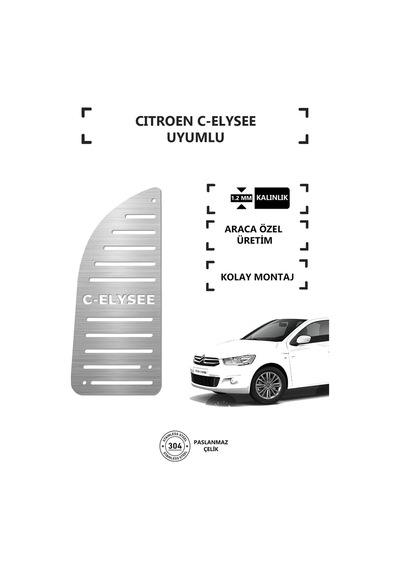 A&g Tuning Citroen C Elysee Ayak Dinlendirme Pedalı Krom Ayak Dayama Pedalı Kgagpedal000024
