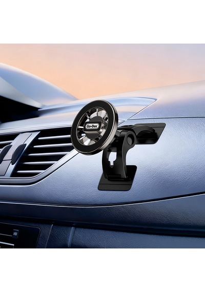 Go Des Gd-hd277 Magnetik M-safe Uyumlu 360 Derece Dönebilen Düz Zemin Araç Telefon Tutucu Siyah