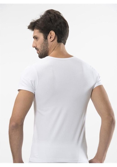Türen 172 Likralı Erkek T-shirt-beyaz Beyaz