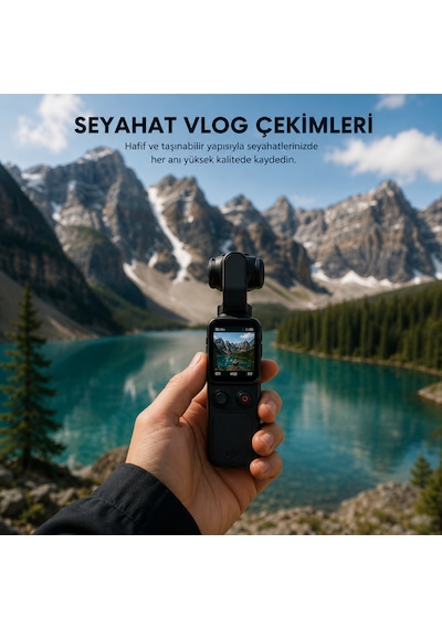 Smate 4k Pocket Camera Profesyonel Vlog Kamerası Gimbal Özellikli Titreşim Önleyici Otomatik Dönüş Ve Yüz Takibi Siyah