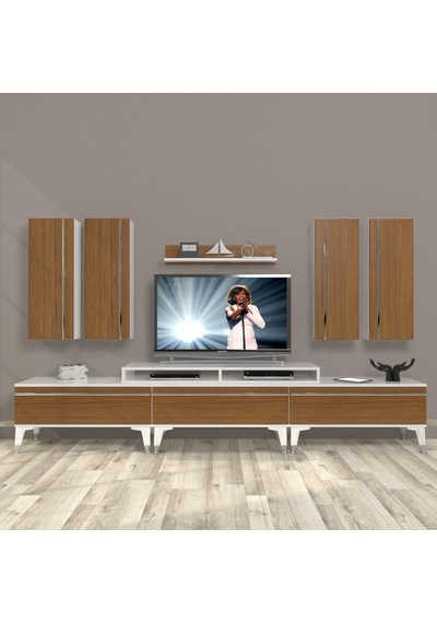 Decoraktiv Ekoflex 8d Mdf Silver Tv Ünitesi Tv Sehpası Beyaz - Ceviz