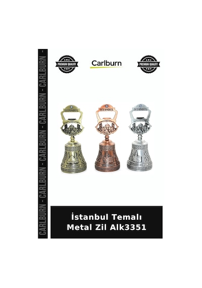 Özel Üretim Hediyelik Hatıra Dekoratif Turistik Aksesuar İstanbul Temalı Metal Zil Alk3351